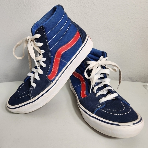 VANS SK8-Hi Comfycush Tri Tone Navy, Blue, Red Skate Shoes-Mens 7/Wms 8.5 - Picture 2 of 12